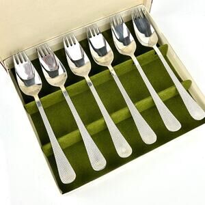 6 GENTRY English Tip Stainless Steel Serrated Spoonik Spork Sheffield Eng Box
